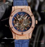 Copy Hublot Classic Fusion Hollow Rose Gold Iced Out Watches